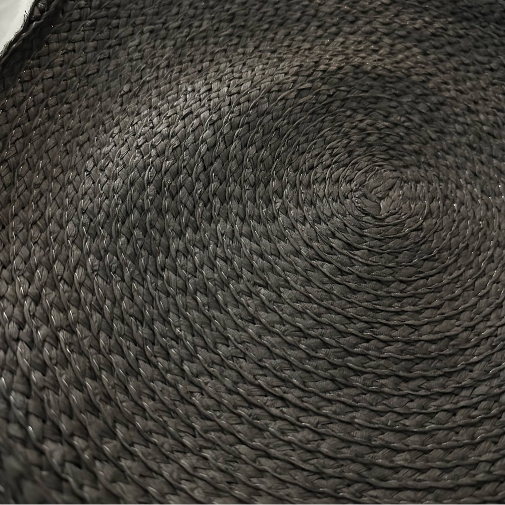 Black Circular Straw Bag - Picture 2 of 7